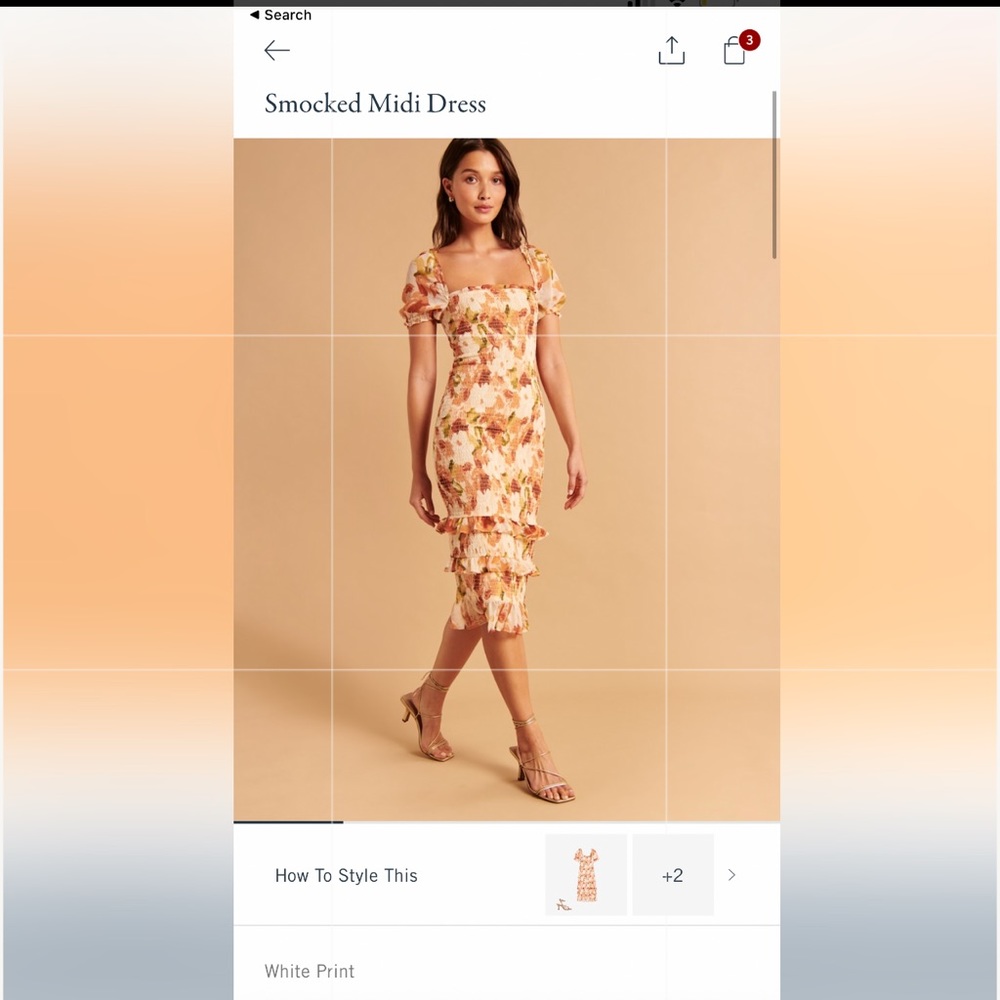 Abercrombie smocked midi dress! Worn once / like new!